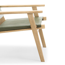 Lavell Cowhide Leather & Teak Wood Armchair